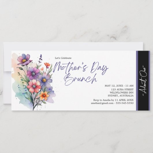 Invitation Elégant brunch moderne unique à la floraison mère (Devant)