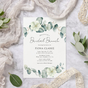 Invitation Élégant brunch nuptial à la verdure d'eucalyptus