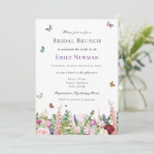 Invitation Élégant Brunch nuptial floral (Debout devant)