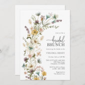 Invitation Élégant Brunch nuptial floral (Devant / Derrière)