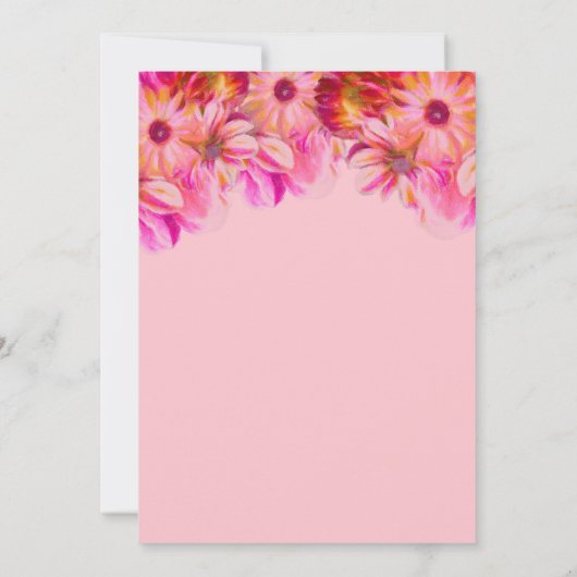 Invitation Élégant Brunch nuptial rose et jaune (Dos)