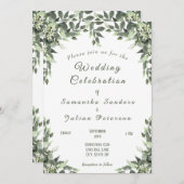 Invitation Élégant budget Botanical Eucalyptus Mariage (Devant / Derrière)