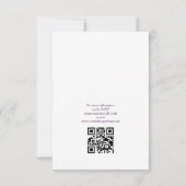 Invitation Élégant budget Purple Qr Code Mariage (Dos)