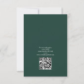 Invitation Élégant Budget Vert Émeraude Code Qr Mariage (Dos)