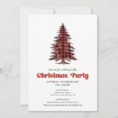 Invitation Elegant Buffalo Christmas Tree Printable Invite (Devant)