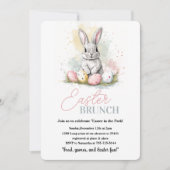 Invitation Elégant Bunny Brunch de Pâques (Devant)