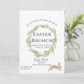 Invitation Elégant Bunny de serres de Pâques Brunch Invitatio (Debout devant)