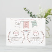 Invitation Elégant Bunting - Baby shower Couple (Debout devant)