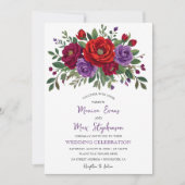Invitation Elégant Burgundy Automne Floral Rustic Mariage (Devant)