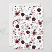 Invitation Elégant Burgundy Blush Aquarelle Floral Mariage (Dos)