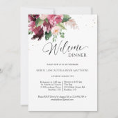 Invitation Elegant Burgundy Blush Pink Welcome Dinner (Devant)