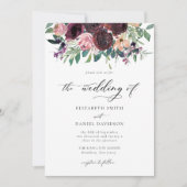 Invitation Elégant Burgundy Blush QR Code Mariage photo (Devant)