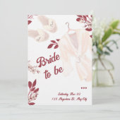 Invitation Elegant Burgundy Bridal Shower Invite (Debout devant)