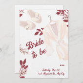 Invitation Elegant Burgundy Bridal Shower Invite (Devant / Derrière)