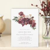 Invitation Elegant Burgundy Floral Botanical Wedding Invite