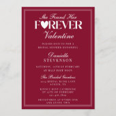 Invitation Elegant Burgundy Forever Valentine Bridal Shower (Devant)