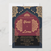 Invitation ÉLÉGANT Burgundy GOLD CLASSIQUE MANDALA MARIAGE IN (Devant)