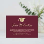 Invitation Elégant Burgundy Gold Online Graduation Party (Debout devant)