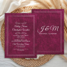 Elegant Burgundy Velvet White Monogram Wedding