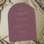 Invitation Elegant Burgundy Wine Minimalist Arch Wedding<br><div class="desc">Celebrate your love with this minimalist burgundy wine arched wedding invitation design. Featuring an elegant simple design,  it's perfect for an autumn ceremony. This earthy,  modern shade offers a warm and sophisticated feel for your seasonal wedding. Created by Simply Farmhouse Press.</div>