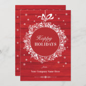 Invitation Élégant business Corporate Happy Holidays (Devant / Derrière)