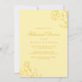 Invitation Elegant Butter Yellow Wedding Rehearsal Dinner (Devant)