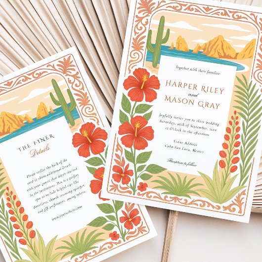 Invitation Elégant Cabo San Lucas Le Mariage Floral Arch