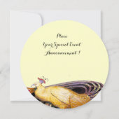 INVITATION ÉLÉGANT CACHET EN CERCLE CRÈME NOIRE JAUNE (Dos)