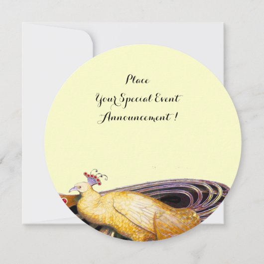 INVITATION ÉLÉGANT CACHET EN CERCLE CRÈME NOIRE JAUNE (Dos)