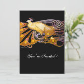 INVITATION ÉLÉGANT CACHET EN JAUNE ET NOIR (Debout devant)