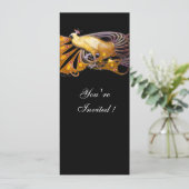 INVITATION ÉLÉGANT CACHET EN JAUNE ET NOIR (Debout devant)