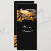 INVITATION ÉLÉGANT CACHET EN JAUNE ET NOIR (Devant / Derrière)