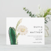 Invitation Elégant cactus botanique vintage mariage du désert (Debout devant)