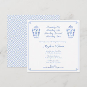 Invitation Élégant Cadeau Bleu Aquarelle Mariage Shower