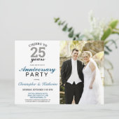 Invitation Élégant Cadeau de Mariage Argent pour les 25 Ans d (Debout devant)