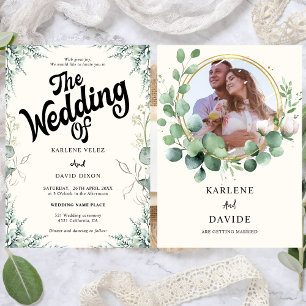 Invitation Élégant cadeau photo Eucalyptus