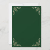 Invitation Elégant cadre baroque Or Vert Mariage musulman (Dos)