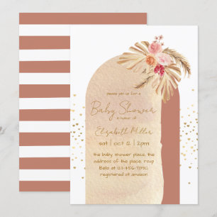 Invitation Elégant cadre Boho Baby shower neutre genre