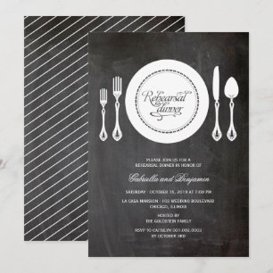Invitation Elégant Cadre Cadre Mariage Répétition Dîner