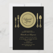 Invitation Elégant Cadre Cadre Mariage Répétition Dîner (Devant)