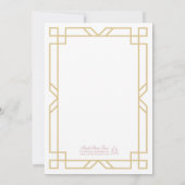 Invitation Elégant cadre classique Art Déco Mariage noir or (Dos)