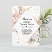 Invitation Elégant cadre de beauté Orchidées & Pampas (Debout devant)