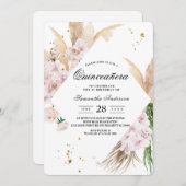 Invitation Elégant cadre de beauté Orchidées & Pampas (Devant / Derrière)