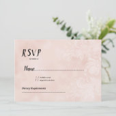 Invitation Elégant cadre de dentelle de fleur blanche pêche R (Debout devant)