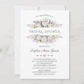 Invitation Elégant cadre de fleurs blanches Fête des mariées  (Devant)