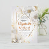 Invitation Elégant cadre de Mariage d'aquarelle blanche (Debout devant)