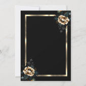 Invitation Elégant cadre d'or Flower Black 60e anniversaire (Dos)