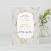 Invitation Elégant cadre en or Pastel Opal Gemstone (Debout devant)