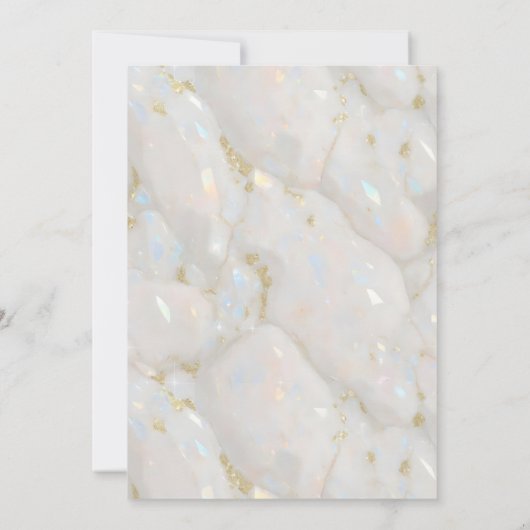 Invitation Elégant cadre en or Pastel Opal Gemstone (Dos)