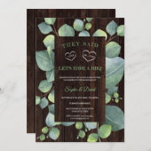 Invitation Elégant cadre Eucalyptus après que je fais Mariage (Devant / Derrière)